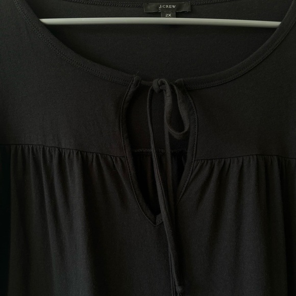 J Crew Black Broken-In Jersey Tiered Ruffle Short Sleeve Mini Dress Size 2X - Picture 10 of 10